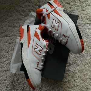 WORN ONCE - NEW BALANCE 550s White with Orange size 8M